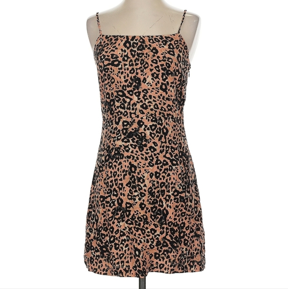Wilfred Aritzia Leopard Print Slip Dress Adjustable Straps Small